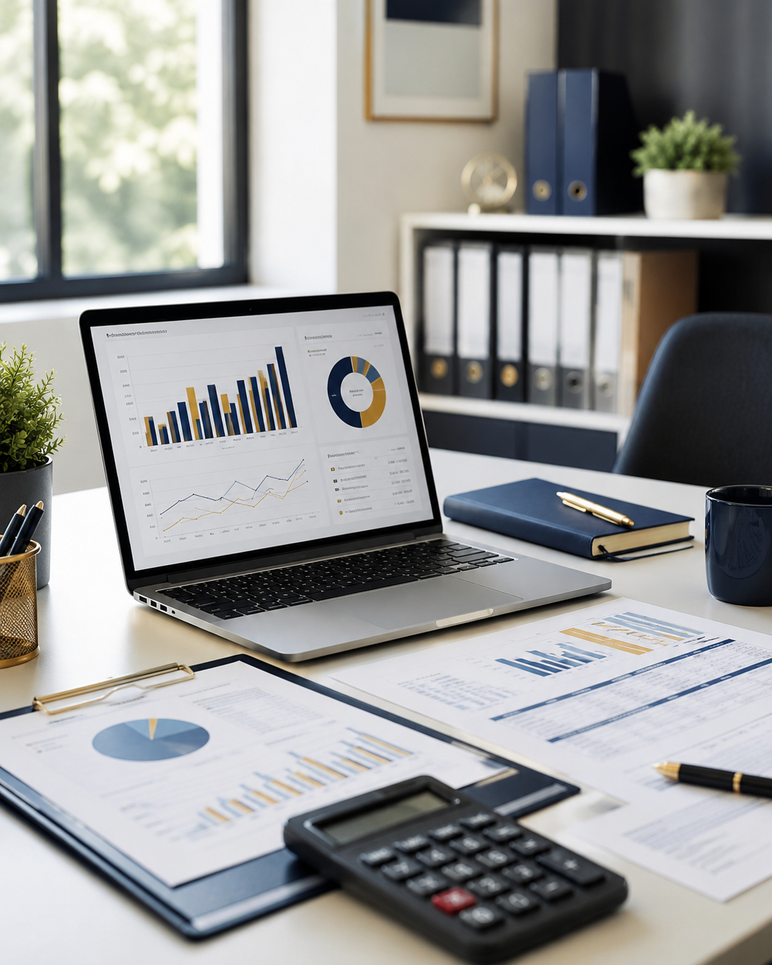Professional accounting workspace representing the team at Jassim Financial Solutions